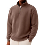 Byron - Men's Waffle Knit Quarter-Zip Pullover 4