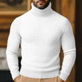 Caleb - Men's Twisted Cable-Knit Turtleneck Sweater