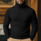Caleb - Men's Twisted Cable-Knit Turtleneck Sweater