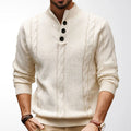 Caleb - Men's Cable Knit Stand Collar Sweater 1