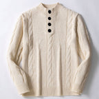 Caleb - Men's Cable Knit Stand Collar Sweater 2