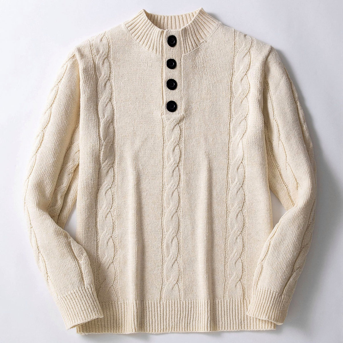 Caleb - Men's Cable Knit Stand Collar Sweater 2