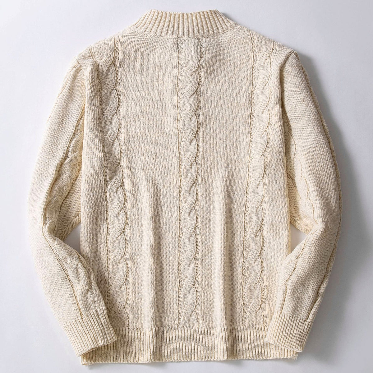 Caleb - Men's Cable Knit Stand Collar Sweater 3