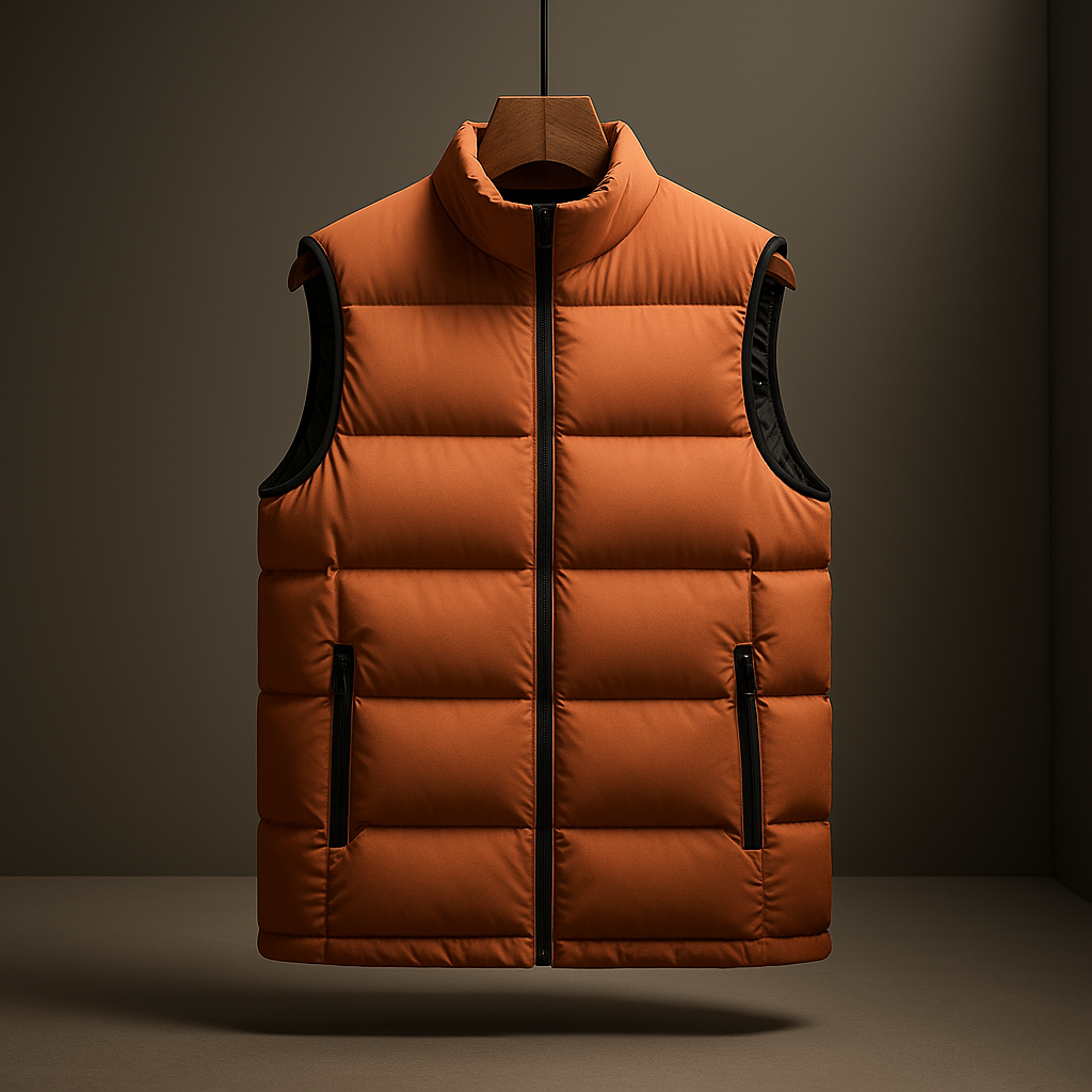 Callum - Men's Quilted Puffer Vest with Side Zip Pockets