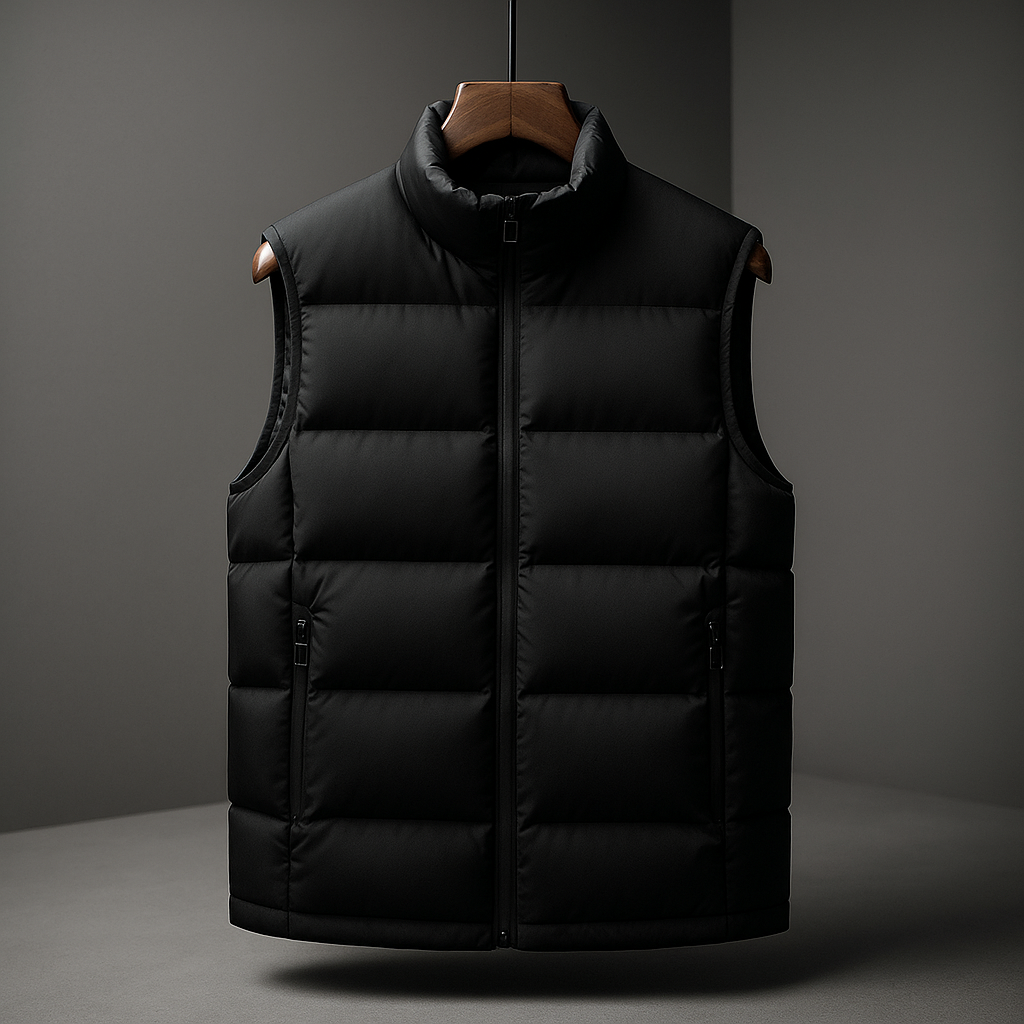 Callum - Men's Quilted Puffer Vest with Side Zip Pockets