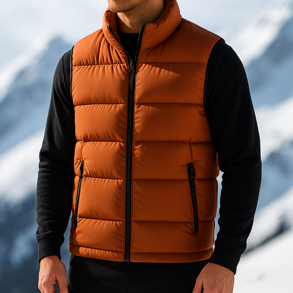 Callum - Men's Quilted Puffer Vest with Side Zip Pockets