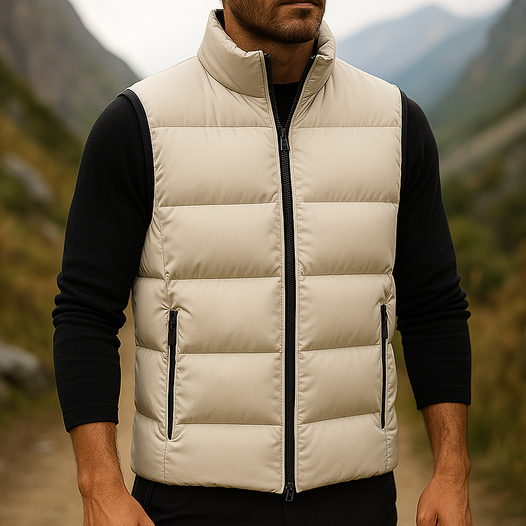 Callum - Men's Quilted Puffer Vest with Side Zip Pockets