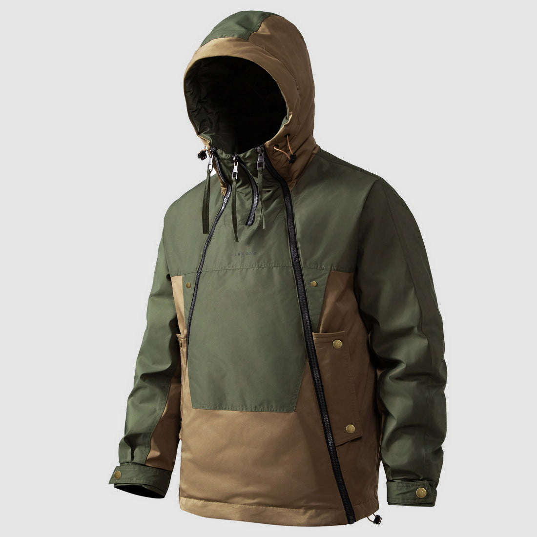 Cameron - Men's Colorblock Down Jacket with Drawstring Hood
