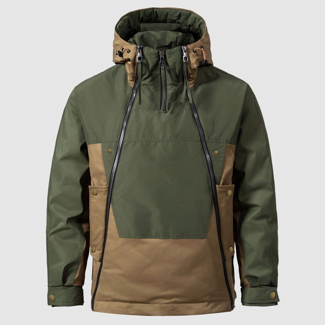 Cameron - Men's Colorblock Down Jacket with Drawstring Hood