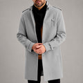 Cameron - Men's High Collar Button-Up Mid-Length Coat 1