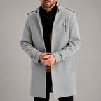 Cameron - Men's High Collar Button-Up Mid-Length Coat 1