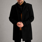 Cameron - Men's High Collar Button-Up Mid-Length Coat 2