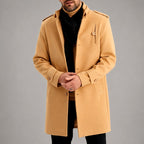 Cameron - Men's High Collar Button-Up Mid-Length Coat 3