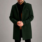 Cameron - Men's High Collar Button-Up Mid-Length Coat 4