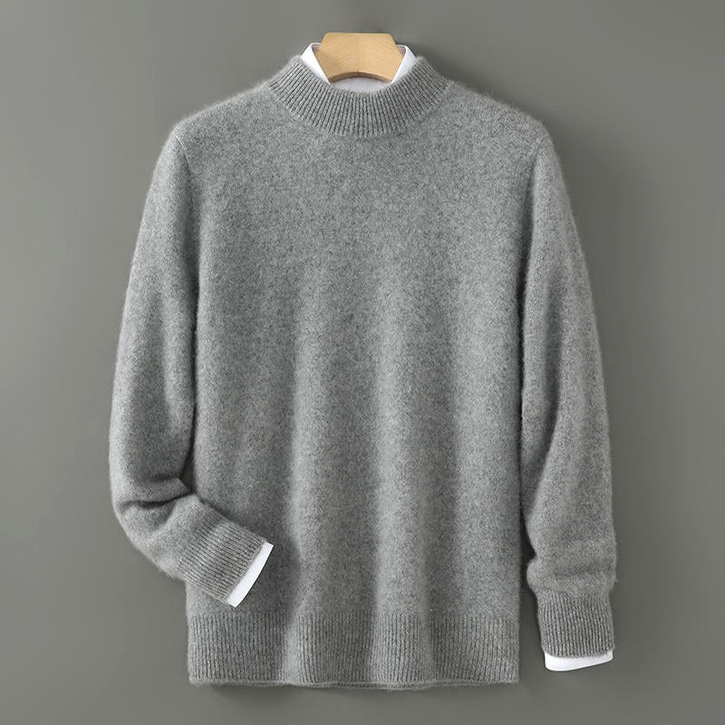 Camilo - Men's Mock Neck Pullover with Contrast Ribbed Cuffs