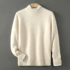 Camilo - Men's Mock Neck Pullover with Contrast Ribbed Cuffs