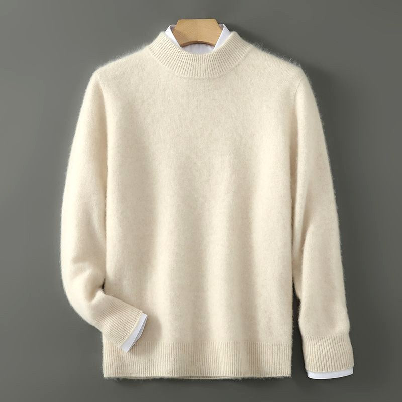 Camilo - Men's Mock Neck Pullover with Contrast Ribbed Cuffs