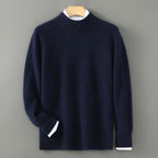Camilo - Men's Mock Neck Pullover with Contrast Ribbed Cuffs