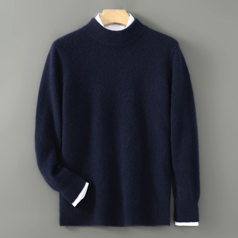 Camilo - Men's Mock Neck Pullover with Contrast Ribbed Cuffs
