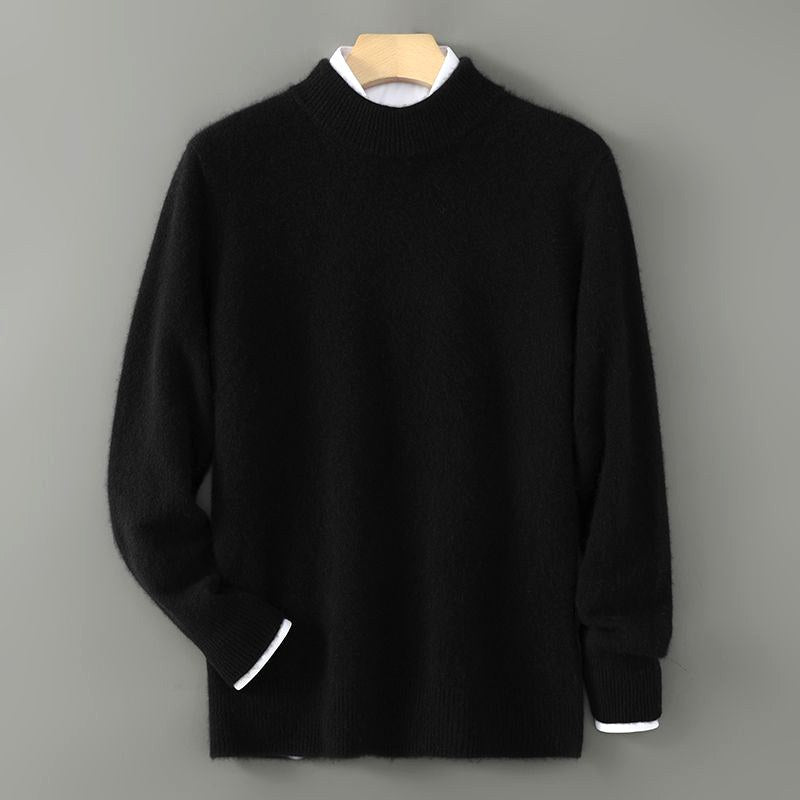 Camilo - Men's Mock Neck Pullover with Contrast Ribbed Cuffs