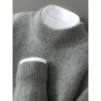Camilo - Men's Mock Neck Pullover with Contrast Ribbed Cuffs