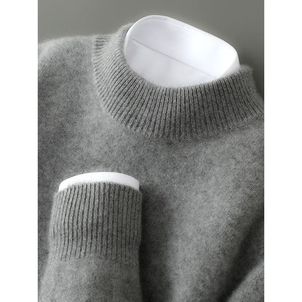 Camilo - Men's Mock Neck Pullover with Contrast Ribbed Cuffs