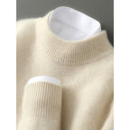 Camilo - Men's Mock Neck Pullover with Contrast Ribbed Cuffs