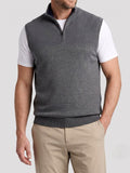Campbell - Men's Textured Half-Zip Stand Collar Vest 2