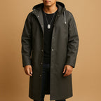 Carter - Men's Knee-Length Waterproof Hooded Coat