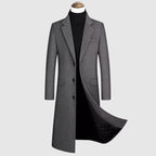 Casper - Men's Button-Front Wool Coat with Notch Lapels