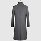 Casper - Men's Button-Front Wool Coat with Notch Lapels