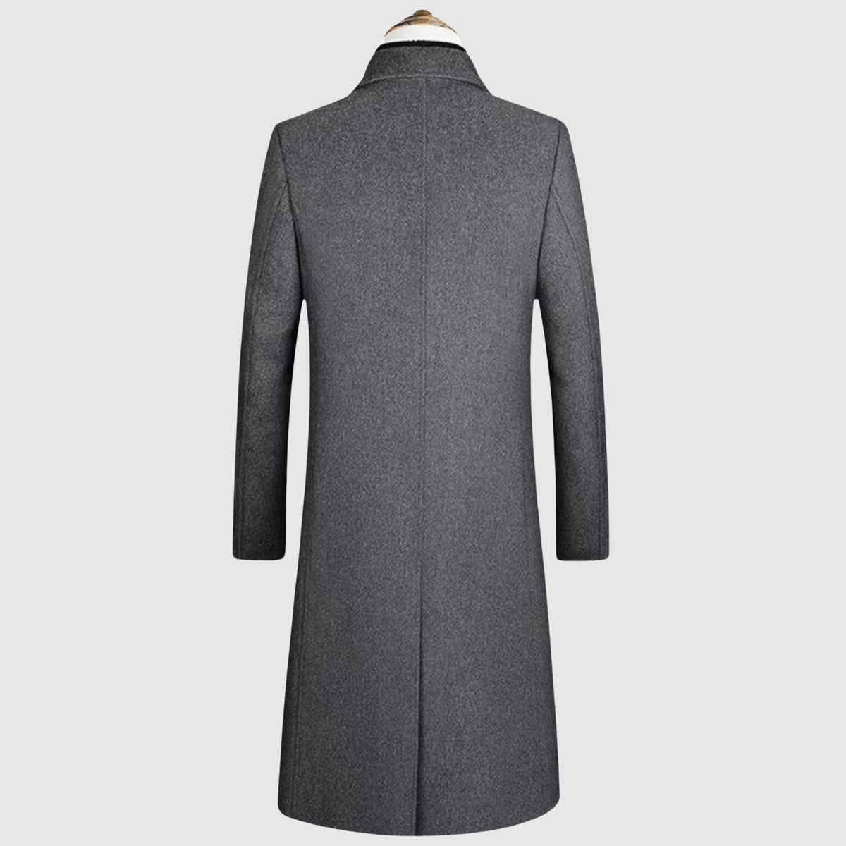 Casper - Men's Button-Front Wool Coat with Notch Lapels