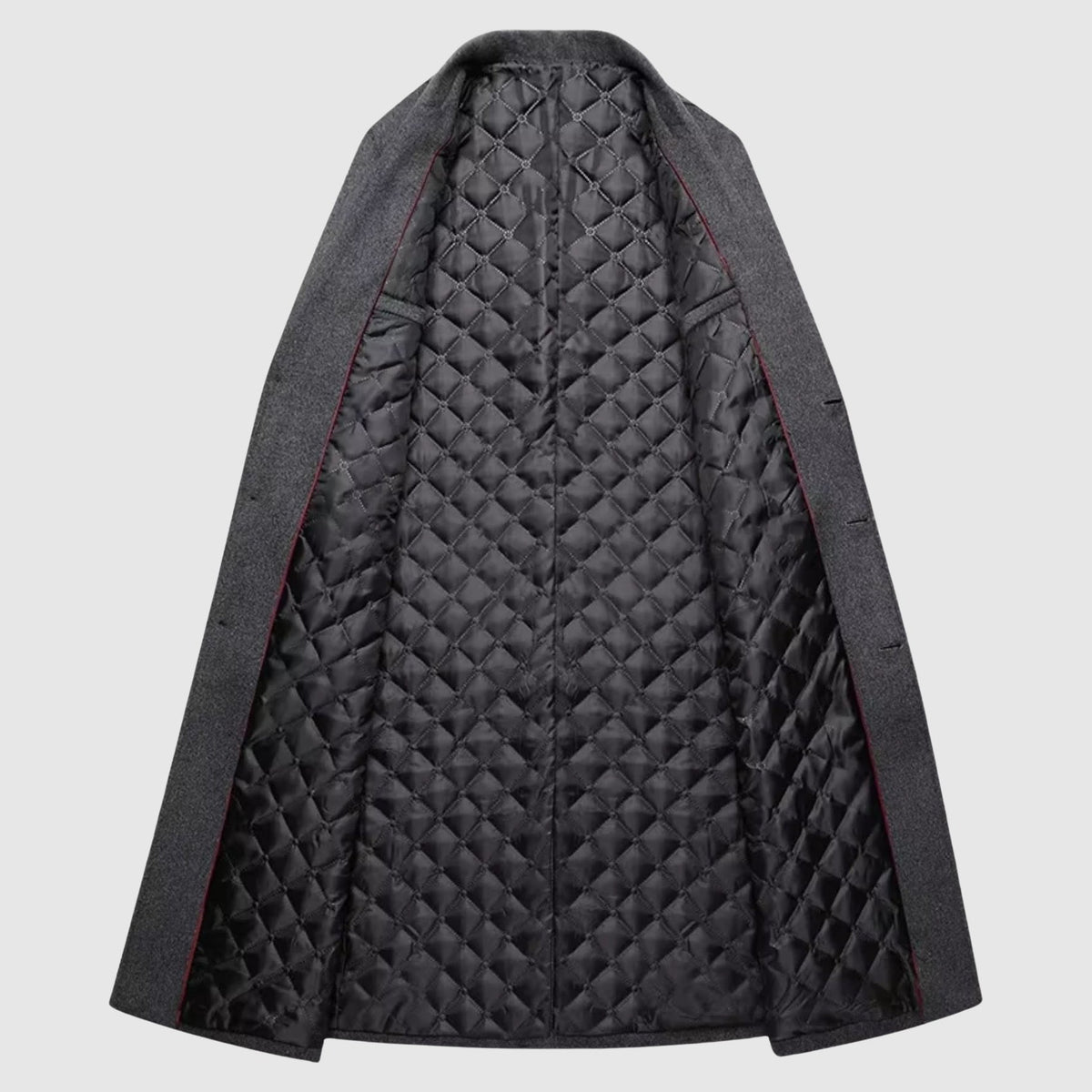 Casper - Men's Button-Front Wool Coat with Notch Lapels
