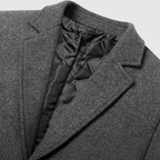 Casper - Men's Button-Front Wool Coat with Notch Lapels