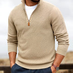 Charlie - Men's Textured High Neck Quarter-Zip Pullover 1