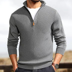 Charlie - Men's Textured High Neck Quarter-Zip Pullover 2