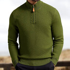 Charlie - Men's Textured High Neck Quarter-Zip Pullover 3