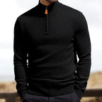Charlie - Men's Textured High Neck Quarter-Zip Pullover 4