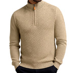 Charlie - Men's Textured High Neck Quarter-Zip Pullover 5