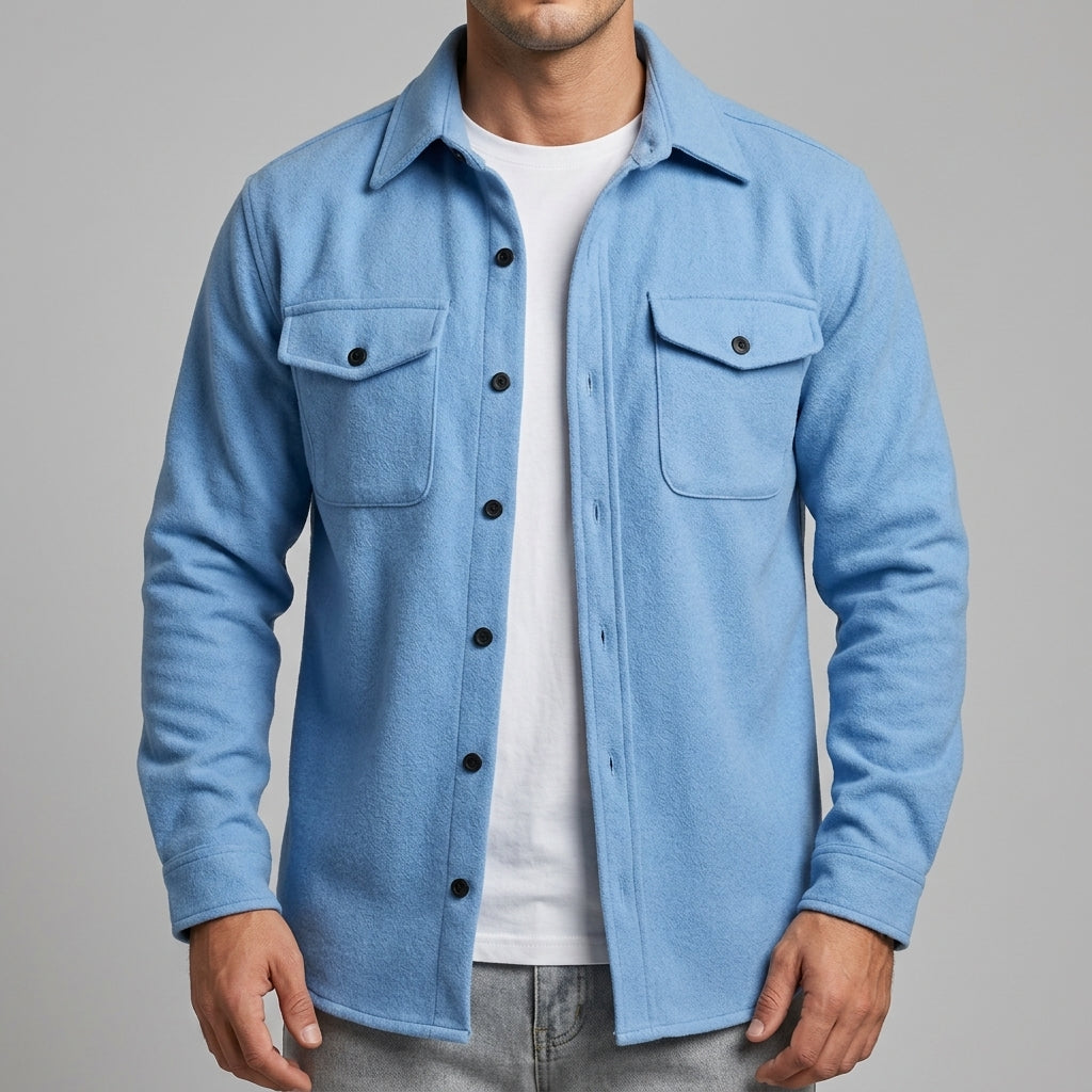 Clark- Men's Dual Pocket Woven Shirt Jacket