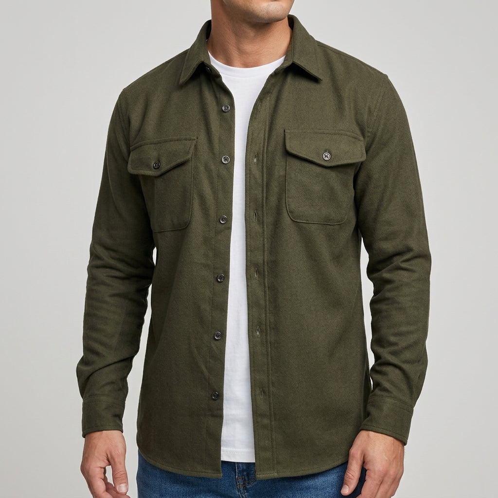 Clark- Men's Dual Pocket Woven Shirt Jacket