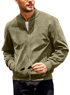 Coby - Men's Suede-Look Zip-Up Bomber Jacket 3