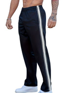 Codey - Men's Side-Stripe Wide-Leg Casual Track Pants 4