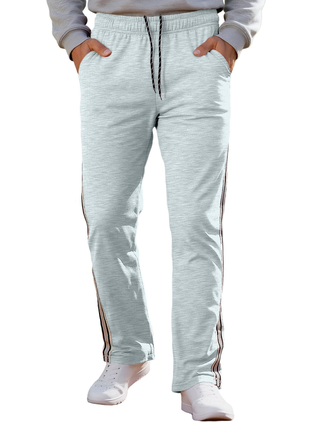 Codey - Men's Side-Stripe Wide-Leg Casual Track Pants 5
