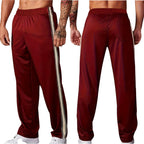Codey - Men's Side-Stripe Wide-Leg Casual Track Pants 7