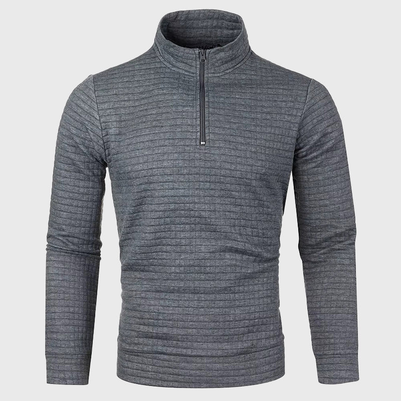 Cole - Men's Waffle-Knit Quarter-Zip Mock Neck Sweatshirt