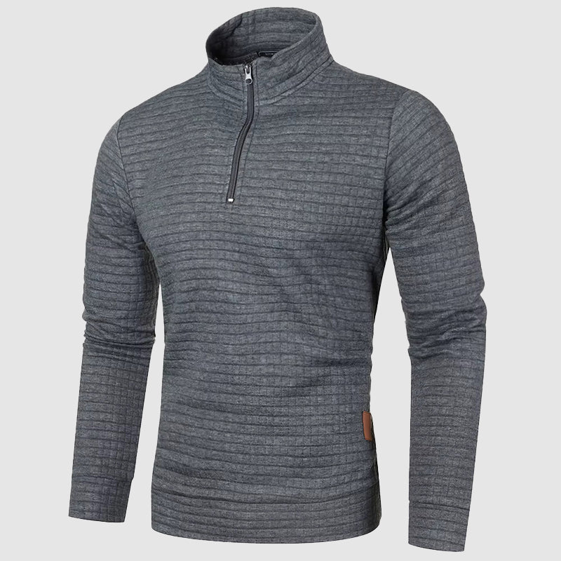 Cole - Men's Waffle-Knit Quarter-Zip Mock Neck Sweatshirt