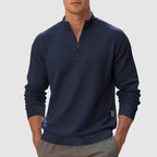 Cole - Men's Waffle-Knit Quarter-Zip Mock Neck Sweatshirt