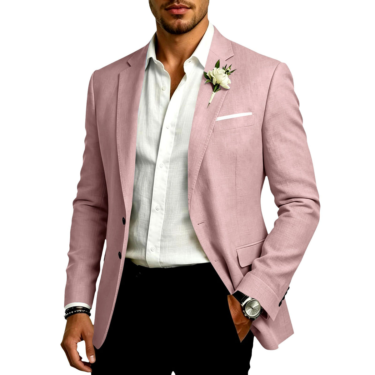 Colin - Men's Cotton Linen Formal Tailored Suit Blazer 1