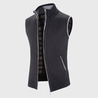 Colton - Men's Sleeveless Zip Vest with Ribbed Collar